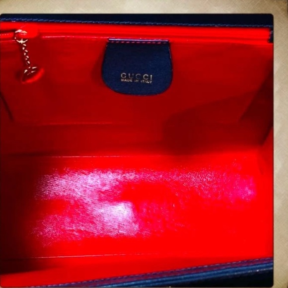 Gucci Dark Blue Satchel with Gold Accents - Picture 4 of 10